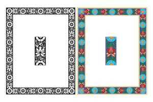 Vintage traditional realistic black and color frames set on white background isolated vector illustration