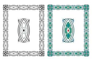 Vintage floral classic calligraphic retro vignette scroll frames ornamental design elements black and color set isolated vector