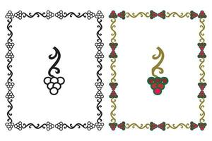 Vintage floral classic calligraphic retro vignette scroll frames ornamental design elements black and color set isolated vector