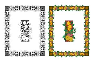 Clásico floral clásico caligráfico retro viñeta Desplazarse marcos ornamental diseño elementos negro y color conjunto aislado vector