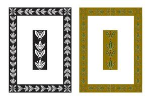 Vintage floral classic calligraphic retro vignette scroll frames ornamental design elements black and color set isolated vector