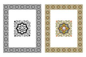 Vintage floral classic calligraphic retro vignette scroll frames ornamental design elements black and color set isolated vector