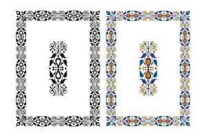 Vintage floral classic calligraphic retro vignette scroll frames ornamental design elements black and color set isolated vector