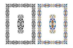 Vintage floral classic calligraphic retro vignette scroll frames ornamental design elements black and color set isolated vector