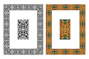 Vintage floral classic calligraphic retro vignette scroll frames ornamental design elements black and color set isolated vector