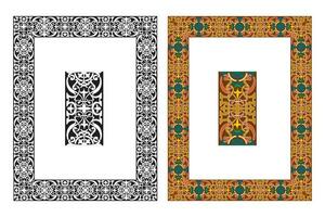 Vintage floral classic calligraphic retro vignette scroll frames ornamental design elements black and color set isolated vector