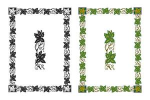 Vintage floral classic calligraphic retro vignette scroll frames ornamental design elements black and color set isolated vector