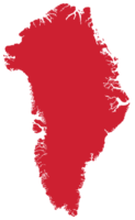 Greenland map. Map of Greenland in red color png