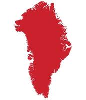 Greenland map. Map of Greenland in red color vector