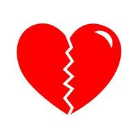 Heart icons red flat types isolation on white background vector
