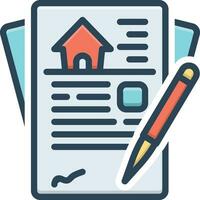 color icon for contracts vector