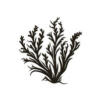 A Seaweed vector silhouette isolated on a white background, A silhouette of a Sea coral Vector