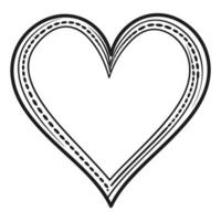 A Doodle heart outline vector isolated on a white background