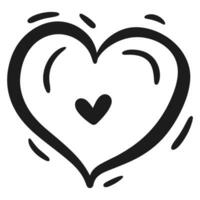 A Doodle heart outline vector free