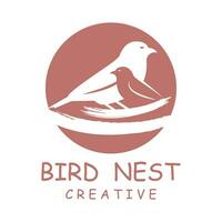 Bird's Nest Logo Design, Bird House Vector For Eggs, Simple modern and elegant bird nest logo, logo for nature photographer, startups or a business logo with a nature theme