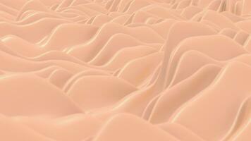 Peach fuzz Pantone Color year 2024, 3d abstract flow background animation with delicate movement of waves. Ideal for use as background to write text or presentations. 4k resolution. video