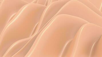 Peach fuzz Pantone Color year 2024, 3d abstract flow background animation with delicate movement of waves. Ideal for use as background to write text or presentations. 4k resolution. video