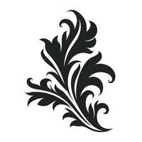 acanto vector negro silueta, decorativo ornamento elemento silueta.