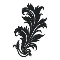 acanto vector negro silueta, decorativo ornamento elemento silueta.