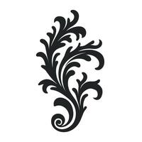 Acanthus Vector black silhouette, Decorative Ornament element silhouette.