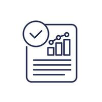 performance report line icon on white vector