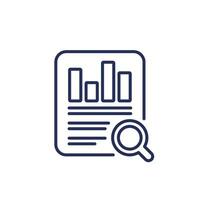 audit line icon, auditing financial statement vector