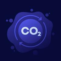 carbón compensar, capturar co2 gas icono, vector diseño