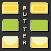 Illustration on theme big colored set different types creamy butter vector