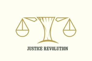 Justice hand logo design illustration. Hand silhouette balance justice revolution prosperity honest fair prosperous. Simple minimalist flat icon concept firm legal scales. vector