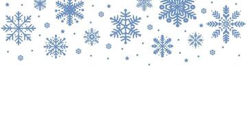 Banner winter card with snowflake border vector illustration. Decorative winter background with hand drawn snowflakes, snow, stars, design elements