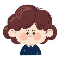 pequeño chico avatar. retrato de un lindo, sonriente niño chico. avatar cara de un colegial. dibujos animados personaje. vector para niños cabeza ilustración aislado en un blanco antecedentes.