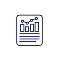 performance report line icon with a graph vector