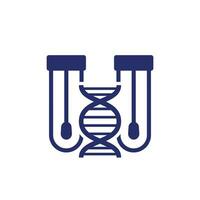 dna swab tests icon with test tubes vector