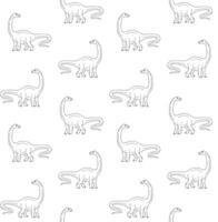 Vector seamless pattern of diplodocus dinosaur