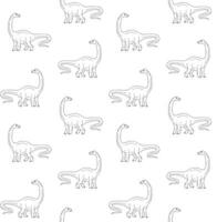 Vector seamless pattern of diplodocus dinosaur