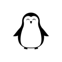 Vector hand drawn flat baby penguin