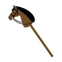 Vector flat cartoon colored riding hobby horse toy