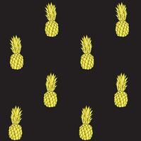 Seamless pattern of gold hand drawn pineapple vector