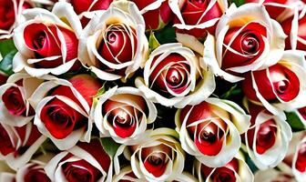 AI generated Natural red roses background. photo