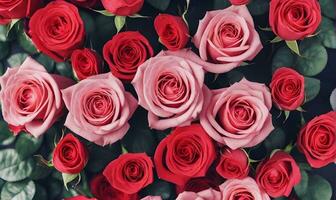 AI generated Natural red roses background. photo