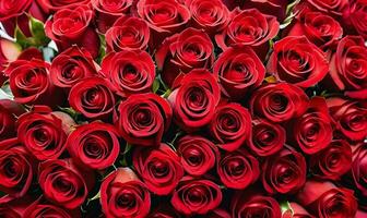 AI generated Natural red roses background. photo