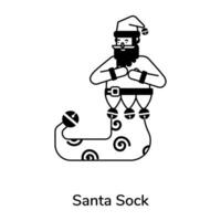 Trendy Santa Sock vector