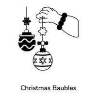 Trendy Christmas Baubles vector