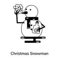 Trendy Christmas Snowman vector