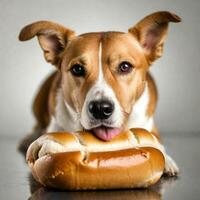 AI generated dog dramatic studio lighting and a shallow depth isolated on white background. ai generative photo