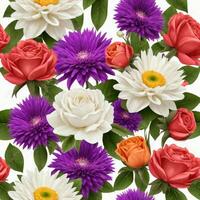 AI generated bouquet of flowers isolated white background. ai generative photo