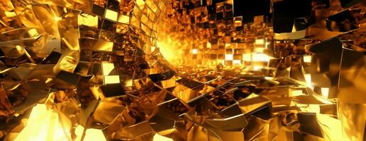 AI generated Gold background or texture and gradients shadow. AI Generative. photo