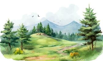 AI generated watercolor nature illustration photo