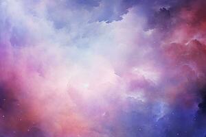 AI generated Abstract galaxy background with colorful nebula and stars. Fantasy fractal design. Digital art. 3D rendering, Abstract starlight and pink and purple clouds stardust, AI Generated photo