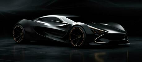 AI generated new sport car unveils new concept car in black, photo